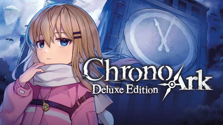 『クロノアーク デラックスエディション』キーアート。時計塔を背景に主人公ルシーが佇むNintendo Switch版公式ビジュアル