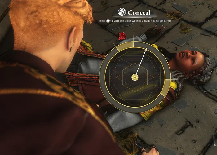 狼側のプレイヤーが証拠を隠蔽する「Conceal」ミニゲーム画面