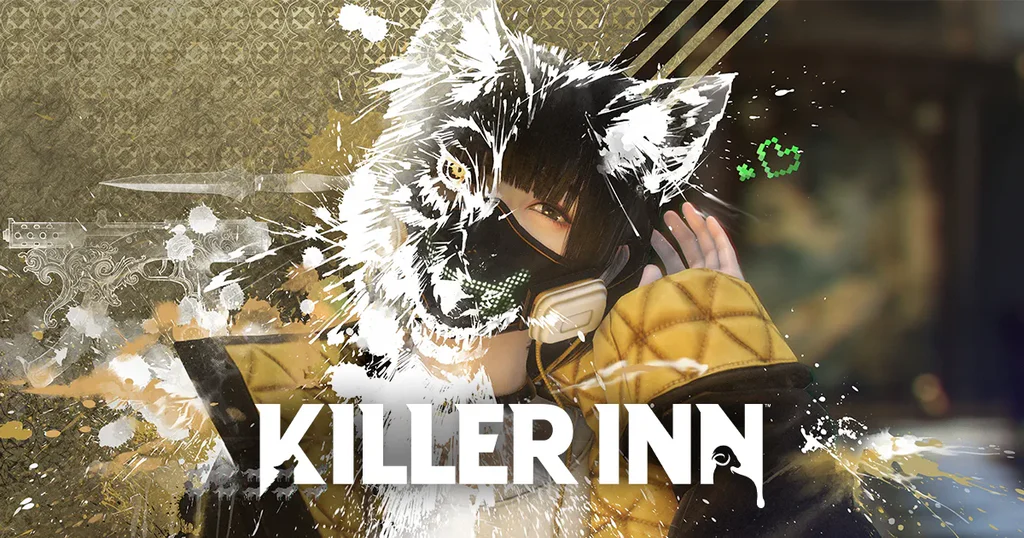 『KILLER INN』キービジュアル。仮面の人物とタイトルロゴ