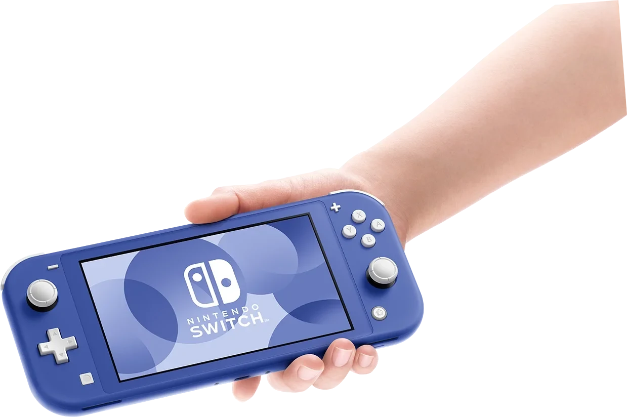 Nintendo Switchはいま4機種から選ぶ時代。2026年の価格・違い・互換性まとめ 8 手に持ったNintendo Switch Lite(ブルー)