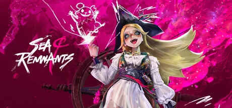 『シーオブレムナンツ』キーアート――海賊帽をかぶった木彫り人形の少女と薔薇色の海