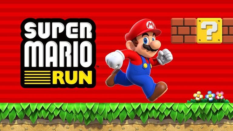 走るマリオとSUPER MARIO RUNのロゴが描かれたキーアート