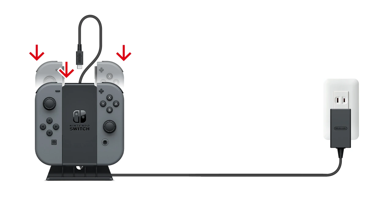 Joy-Con充電スタンド（2way）とNintendo Switch ACアダプターの接続