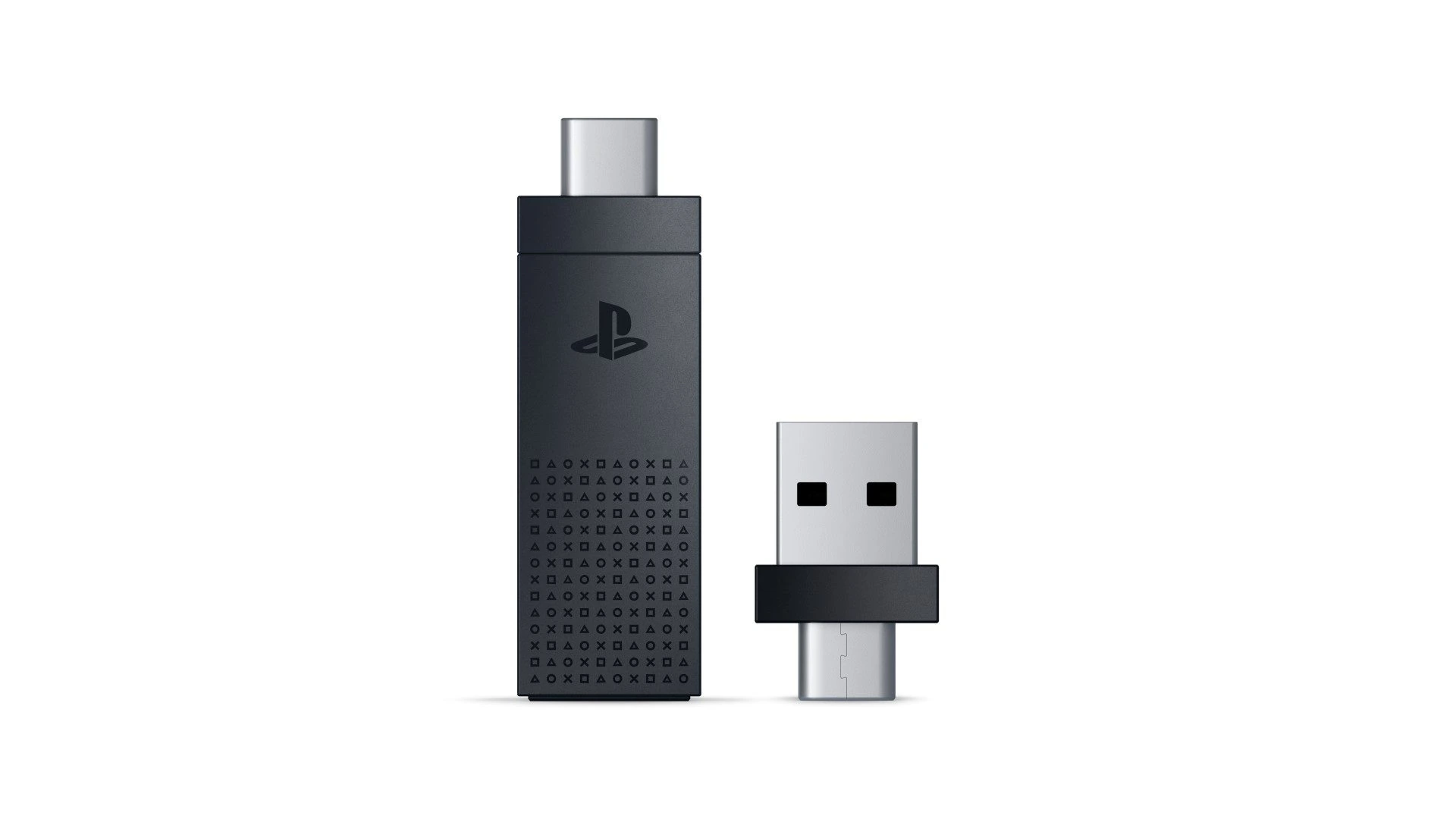 PS5にイヤホンを接続する方法|Bluetoothの対応と音が出ないときの設定 6 USB Type-C端子を備えたPS LinkアダプターCFI-ZWA3Jと、付属するUSB Type-A端子の公式製品画像