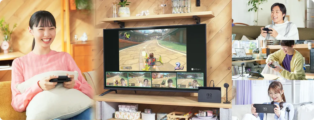 Nintendo Switch 2のゲームチャットで会話しながら遊ぶ公式写真